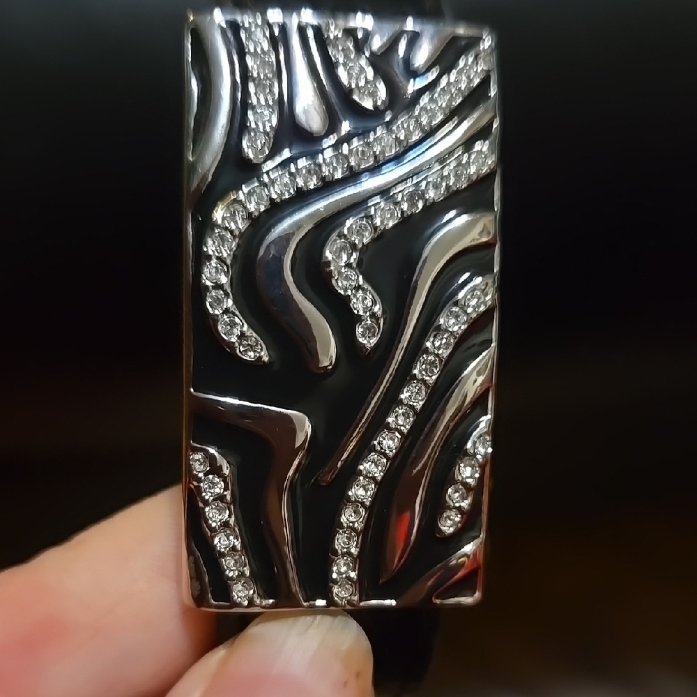 Zebra Pattern Rhinestone Braclet